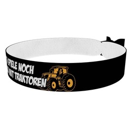 Ich spiele noch mit Traktoren - Stoffarmband aus Satin - Wasserfest & langlebig - Traktor Geschenk - Kinderarmband für Jungen & Mädchen - Bauernhof Deko - Traktor Freundschaftsarmband