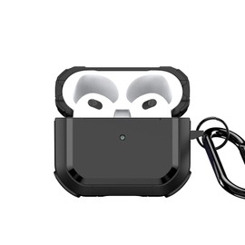 DUX DUCIS AirPods Case for AirPods 3rd Generation, Protective Shockproof Cover with Keychain [Front LED Visible][Support Wireless Charging] for Airpods 3 (Black)