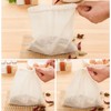 12Pcs Reusable Empty Tea Bags Drawstring Spice Cheesecloth Soup Bags