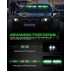 Emergency Dash Strobe Lights 2x16.8" Green/White 48W LED Flashing Warning
