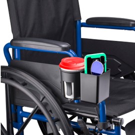 Universal Wheelchair Cup & Storage Box Holder – Versatile, Sturdy, and Easy to Install for On-The-Go Convenience