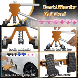 oranqran 161Pcs Car Dent Puller Kit, Body Repair Tools Paintless Dent Removal Tool with Adjustable Dent Lifter & Bridge Puller, Hail Damage Repair Kit for Car Refrigerator Door Ding - Gold
