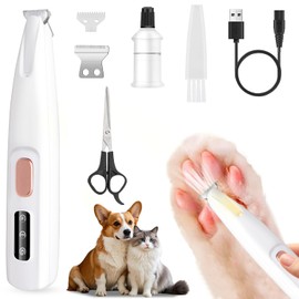 Dog Paw Trimmer, Paw Trimmer for Dogs with LED Light,Waterproof,Rechargeable Pet Paw Trimmer,18 mm Widen Blade,Low Noise Dog Hair Trimmer Dog Trimmer for Dogs Cats Paws Face Eyes Ears Rump