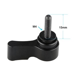 CAMVATE M4 15mm 蝶ナット 手回しネジ 調整可能 ロッドクランプ ロック レールブロック ロッドサポート 用 黒 2点
