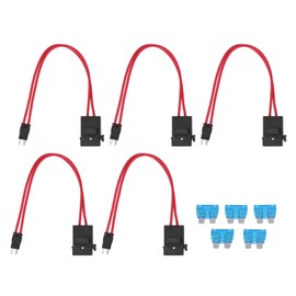 5PCS Car Fuse Holder Connector 16AWG 20A Fuse Holder Adapter with Blade Fuse for Car and Motorcycle (ACK S 10.9mm)