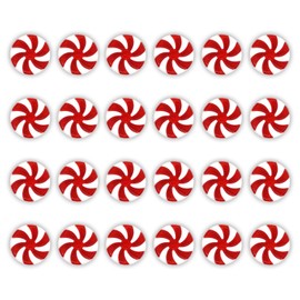 24Pcs Cute Christmas Lollipop Ornament Sweet Smooth Christmas Swirl Candy Decoration Durable Acrylic Candy Ornament Hanging Pendant (Red and White)