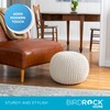 BIRDROCK HOME Round Pouf Ottoman | Cotton Braided Foot Stool