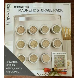 Kamenstein 12 Canister Magnetic Storage Rack Wall Mountable