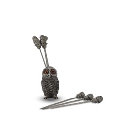 Vagabond House Owl Cheese Pick Set 3.5" Tall (6 Picks In Set)