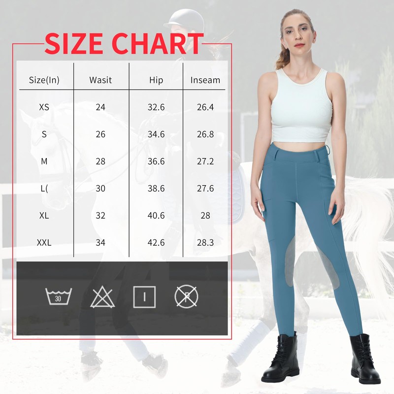 Beroy - Pantalones de equitación con forro polar para mujer,