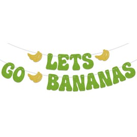 Green & Gold Let's Go Bananas Banner, Fruit Banana Party Decorations, In Banana Years You're Bread Birthday Party Supplies, Banana Baby Shower Gender Reveal Party Decor Sign