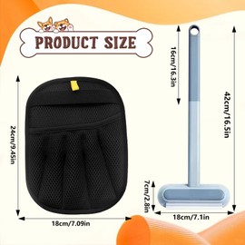 1 x Fur Magnet + 3-in-1 Pet Hair Remover, Fur Magnetic Glove, Yomi Pet Glove, Pet Hair Removal Glove, Pet Grooming Gloves, Suitable for Sofas, Bedding, Clothing, Grooming Gloves