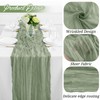 3Pack Sage Green Cheesecloth Table Runner 35x120Inch Spring Easter Cheese