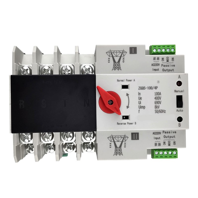 Dual Power Automatic Transfer Switch - 4P 100A 220V Changeover