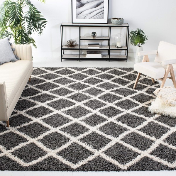 Safavieh Dallas Shag Collection SGD258A Trellis 1.5-inch Thick Area Rug,