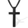 Kreuz kette Schwarz, Kreuz Halskette für Herren, Schmuck Edelstahl, Kreuz