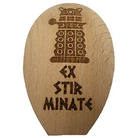 EXSTIRMINATE DALEK DOCTOR WHO INSPIRED WOODEN SPOON PRESENT GIFT DR WHO FAN