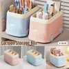 AIMALL Desktop Storage Box, Cartoon-Style Split Pen Holder, Multifunctional Stationery