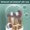 JessLab Makeup Brush Holder Organizer with Lid, 360 Degree Rotatable