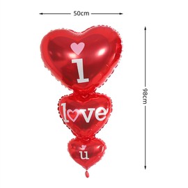 Dzrige 38 Inch I Love U Balloons I Love You Foil Balloons Red Love Heart Balloons for Valentines Day Party Engagement Anniversary Wedding Decor Supplies (2Pcs)