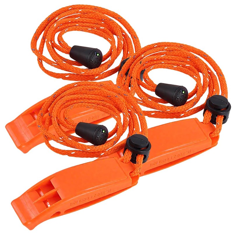 GXGM Pack of 3 with Reflective Rope, Whistle, Safety Whistle,
