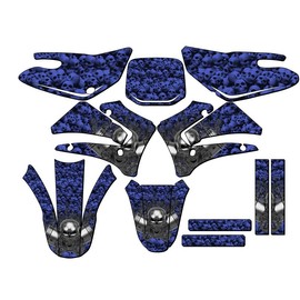2000-2007 TTR 125 Flaming Gearhead Blue Senge Graphics Complete Kit Compatible with Yamaha