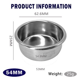 NEOUZA Espresso Coffee Portafilter Seive Basket for 54mm Breville 870/875/878/880,Stainless Steel (Seive Basket)