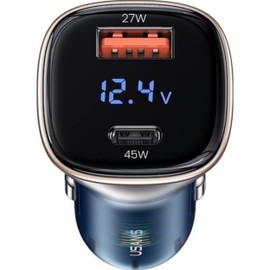 P4Y US-CC155 C29 72W car charger with two USB-C+USB-A ports and digital display QC3.0 72W fast charging Charging 2 devices simultaneously