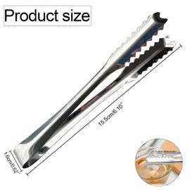 Fuletooye 6 Pcs Stainless Steel Ice Tongs, 6 inch Sugar Tongs, Mini Kitchen Tongs for Restaurants, Pubs, Party Kitchen