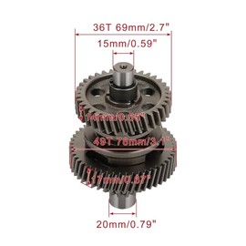 WOOSTAR 17T Gear Drive Shaft Replacement for GY6 200cc Engine ATV 4 Wheeler Quad