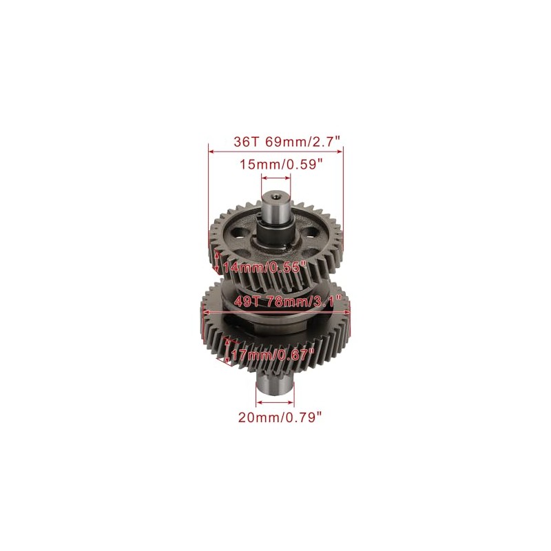 WOOSTAR 17T Gear Drive Shaft Replacement for GY6 200cc Engine