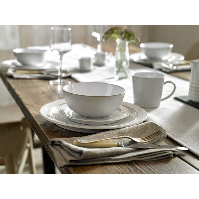 Denby Natural Canvas Dinner Plate Set, Cream, Set of 4