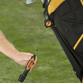 Frogger Golf BrushPro Retractable Golf Club Brush with Groove Cleaner, Gray