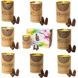 Kasa Style Goloka Backflow Incense Cones Sandalwood Nag Champa Palo Santo White Sage Buddha