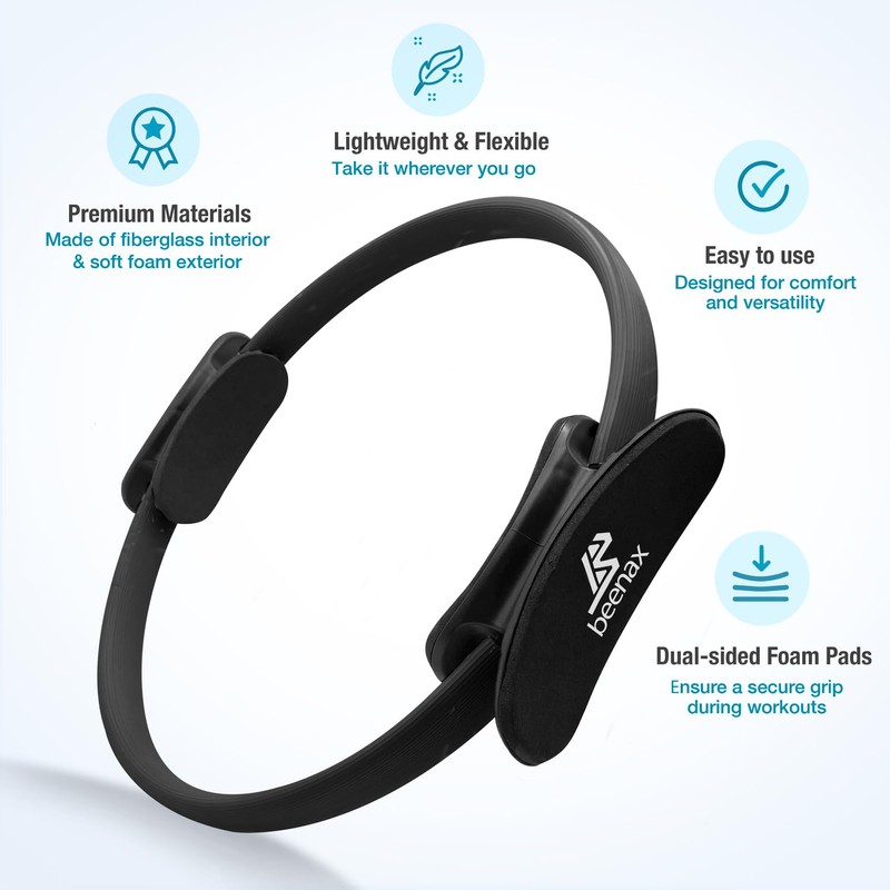 Beenax Pilates Ring - Double Handle Exercise Circle, Fitness Magic