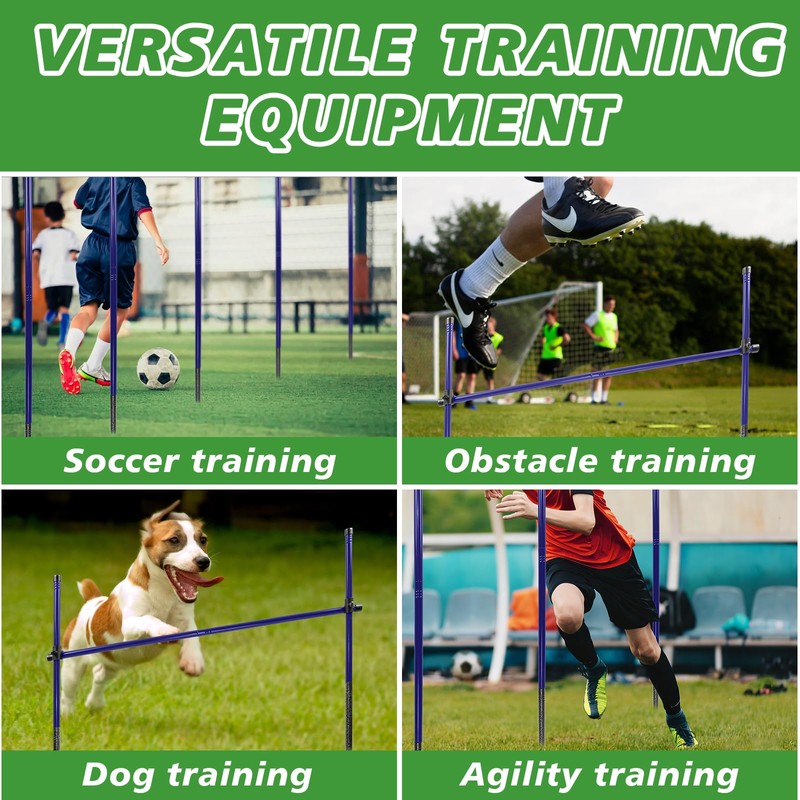 Qufiona Agility Poles, 6 Pack 4.9FT Metal Soccer Training Poles