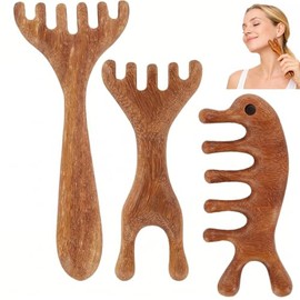 3 Package Wooden Scalp Massager,Suitable For Scalp,Eyes,Face,Neck,Shoulders;Foot Massage Tools,Scalp Massager Hair Growth,Scalp Massager For Hair Grow