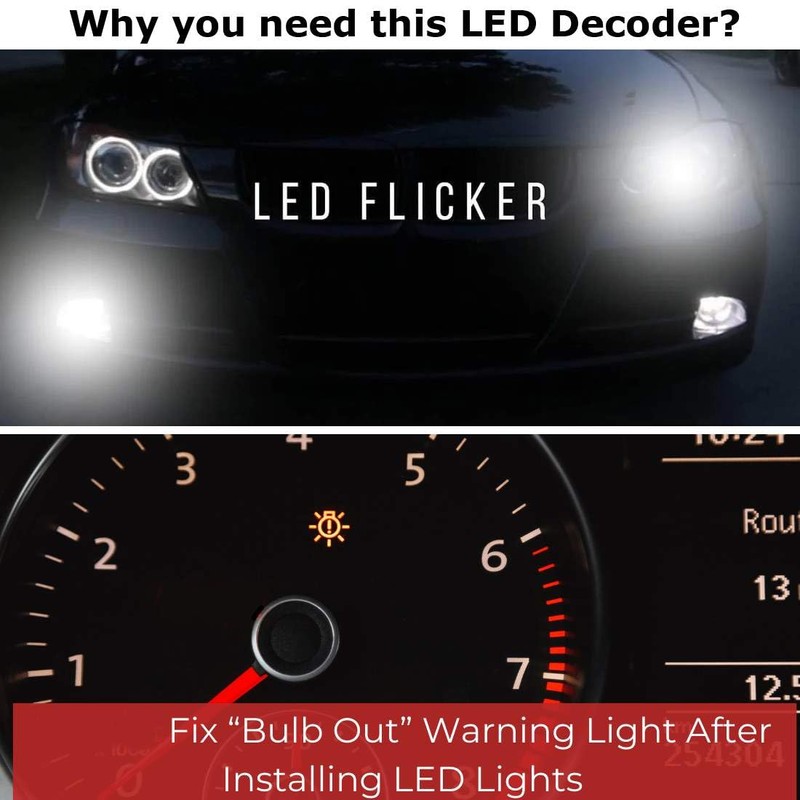 iJDMTOY H13 9008 Replacement Bulb Size LED CAN-Bus Anti Flicker
