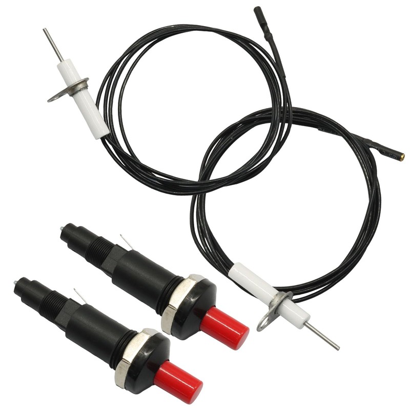 Kyuionty 2 Pcs Piezo Igniter Kit, Push Button Spark Straight