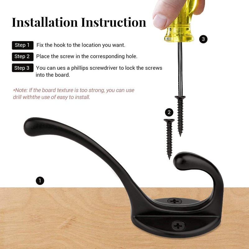 Bosdontek 10 Pcs Modern Coat Hooks Wall Hooks Clothes Hat