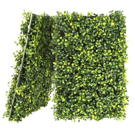 Goleray 18"x12" Artificial Grass Panels Wall Décor with Hard Panels-17Pc Fake Boxwood Hedge Faux Ivy Privacy Fence Screen for Outdoor Indoor Greenery Backdrop, Double Side