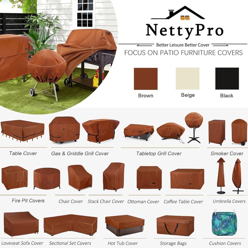 NettyPro Hot Tub Cover Protector Waterproof Outdoor SPA Cover Cap