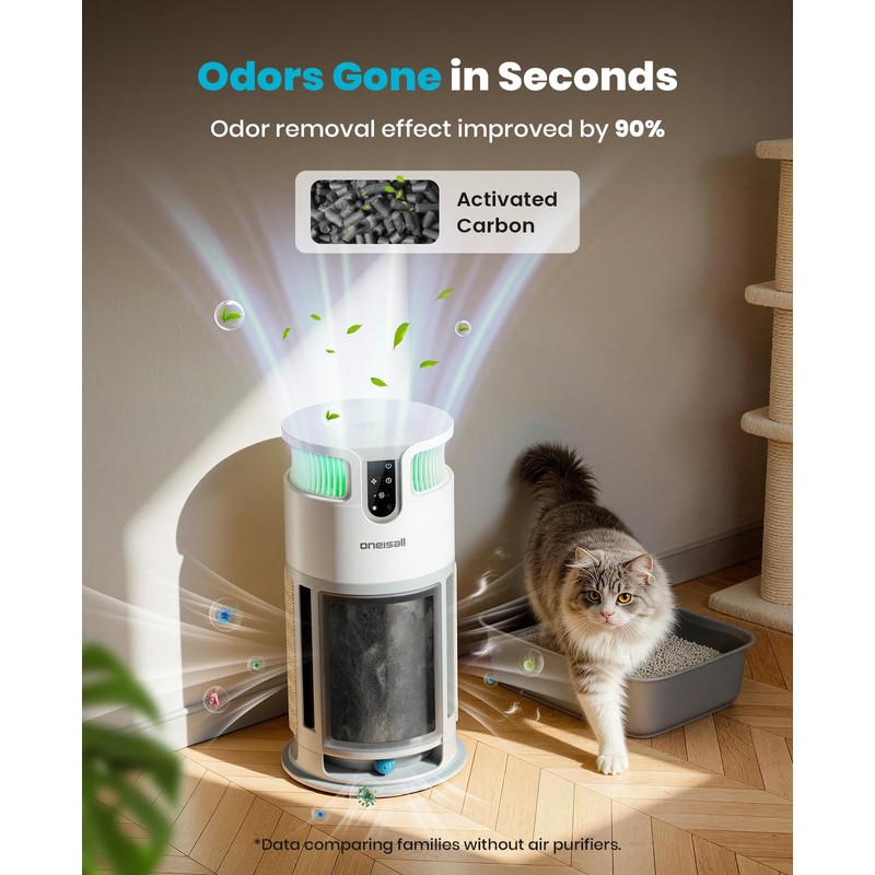 oneisall Pet Cat HEPA Air Purifier for Home Large Room,PP04