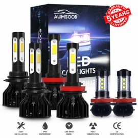 AUIMSOCO 4 sides LED Headlight Hi-Lo Beam Fog Bulbs For Jeep Grand Cherokee 2014-2018 6x