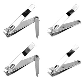 Premium Stainless Steel Fingernail and Toenail Clipper Cutter, Pack of 4