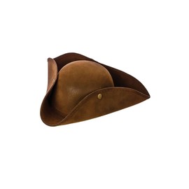 Pirate Hat - Super Deluxe Brown Suede Fancy dress accessory