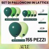 AULE Kit Arco Palloncini Verdi: 155 Pezzi Set Ghirlanda Palloncino