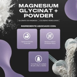VITAL BOTANICS | Glicinato de Magnesio En Polvo 3000 mg (3g) Con Colágeno Hidrolizado | 80 Porciones Sin Sabor | Suplemento de Magnesio Sin Azúcar