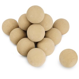 Skyflame 3" Ceramic Fire Pit Balls, Set of 15 Round Beige Fire Spheres for Indoor and Outdoor Fire Pits or Fireplaces