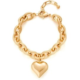 Pearl Bracelets For Women Gold Plated Chain Link Bracelets Bow Heart Charm Bracelets | valentine Day gift